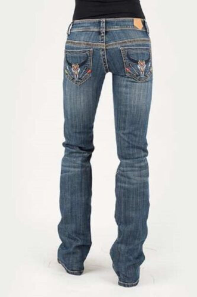 Women's Tin Haul DOLLY FIT DENIM JEANS w/ AZTEC STEER POCKETS