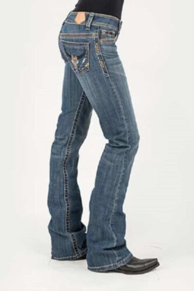 Women's Tin Haul DOLLY FIT DENIM JEANS w/ AZTEC STEER POCKETS