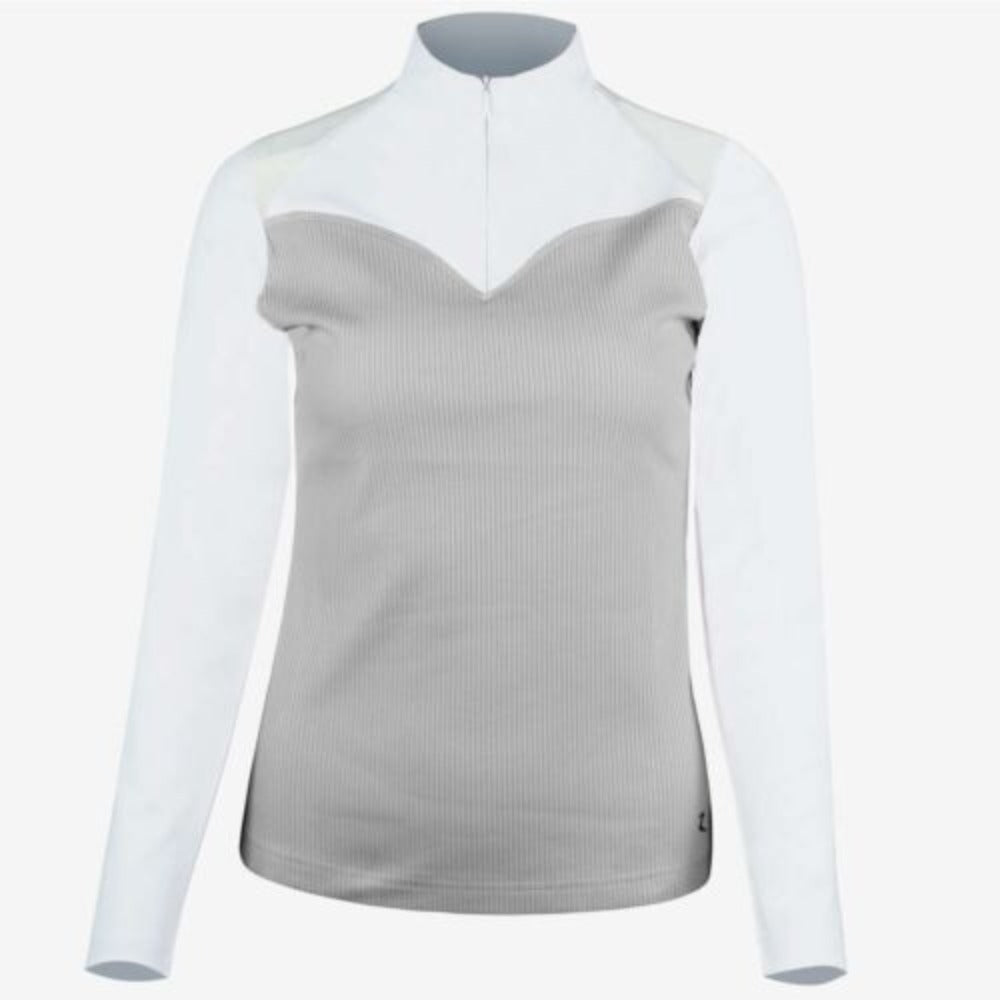 Horze Women's White & Gray Michaela English Show Shirt