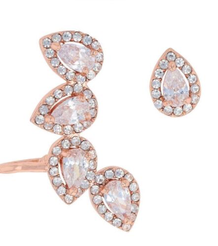 Montana Silversmiths ROSE GOLD TEARDROP EAR CLIMBER EARRINGS SET