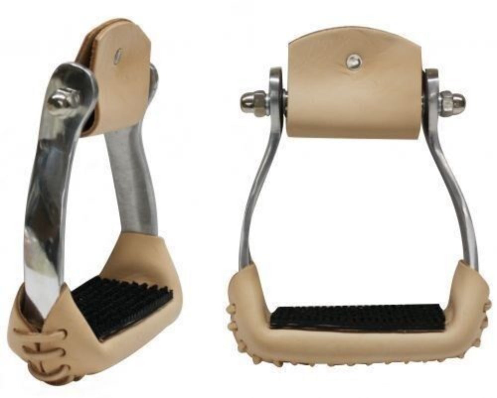 Aluminum Sure Grip Stirrups 3" neck, 4 1/2" wide and 2 1/4" tread.
