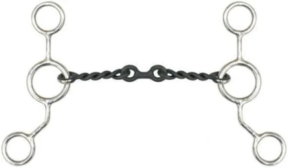 5" JR Cow Horse Sweet Iron Twisted Mouth Dog Bone Snaffle Bit