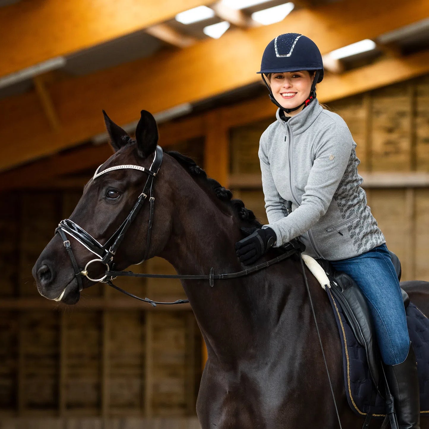 Horze Women's Melange Gray Janessa Fleece Jacket