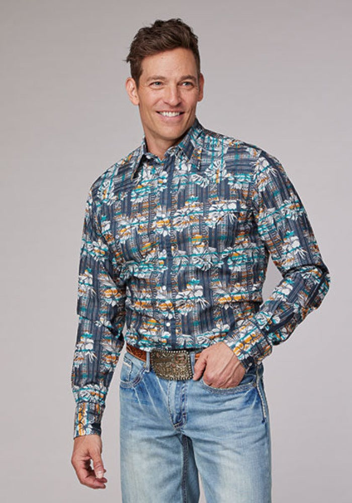 Men's Roper Tropical Print Western Shirt