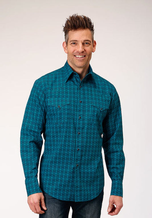 Men's Roper Tile Print Western Shirt