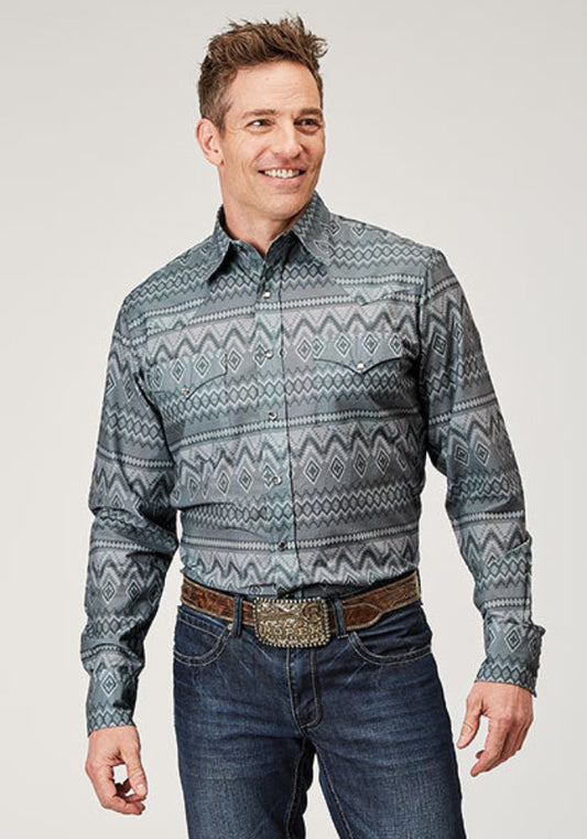 Men's Roper River Aztec Print Western Shirt