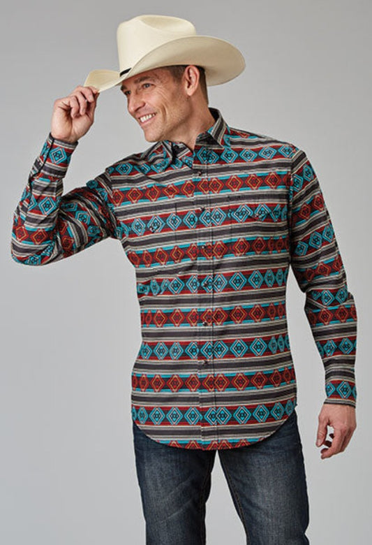 Men's Roper Aztec Stripe Western Shirt