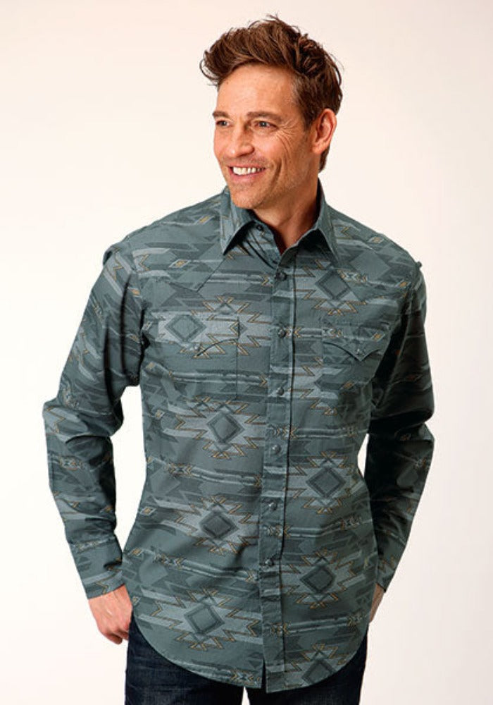 Roper Men's Aztec Print Western Shirt