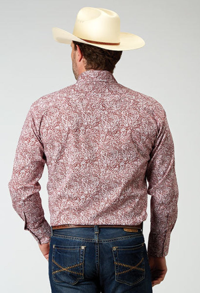 Men's Roper Red Paisley Print Western Shirt