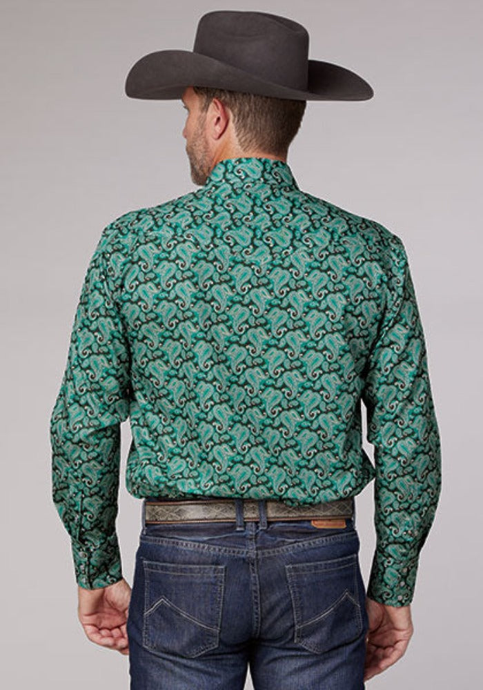 Men's Roper Jade Paisley Print Western Shirt