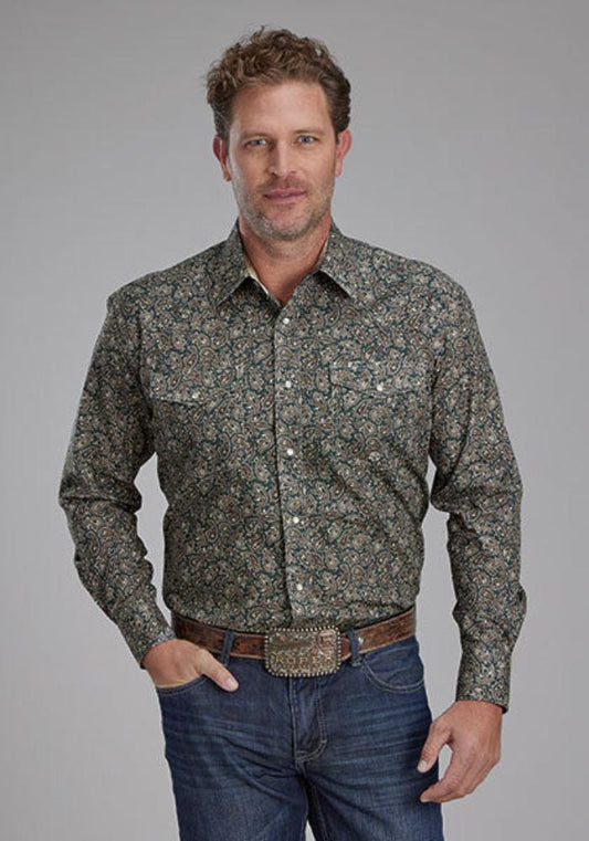 Men's Roper Oak Forest Paisley Western Shirt