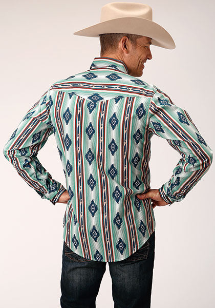 Men's Roper Verde Stripe Western Shirt w/ Snaps