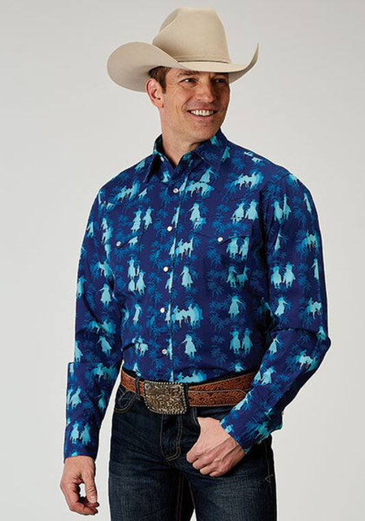 Men's Roper Hawaiian Ombre Print Western Shirt