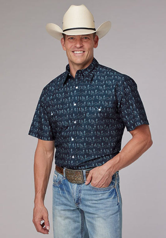 Men's Roper Desert Print Short Sleeve Western Shirt