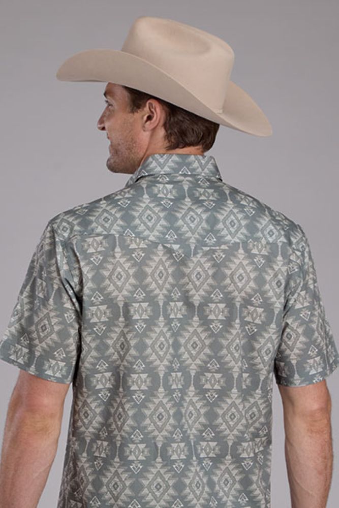 West Made Collection Men's SS Horizontal Aztec Print Shirt