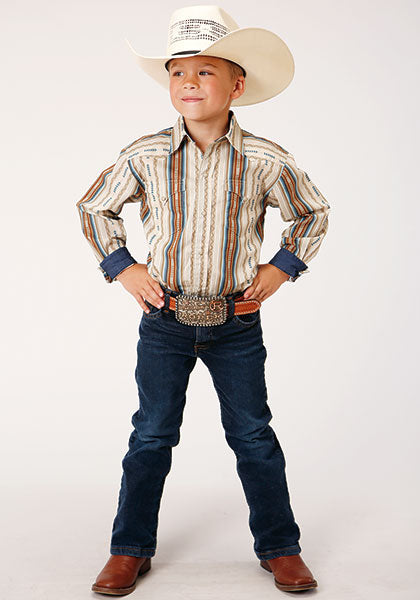 Roper Boy's Desert Stripe Western Shirt w/ Snaps