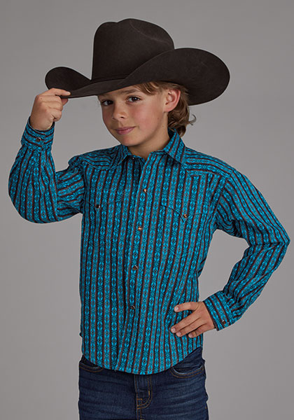 Roper Boy's Micro Aztec Button Up