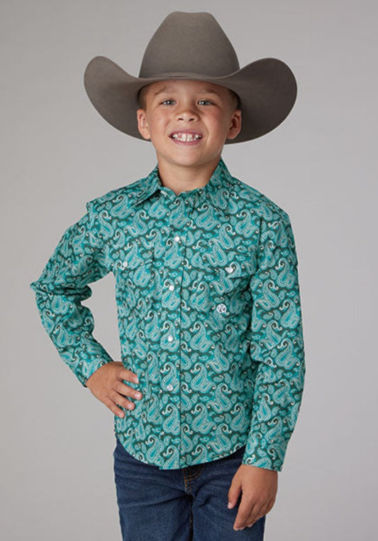 Boy's Roper Jade Paisley Western Shirt