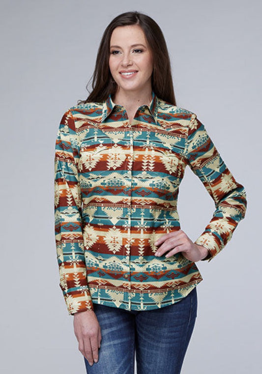 Women's Roper Horizontal Aztec Print Western Shirt