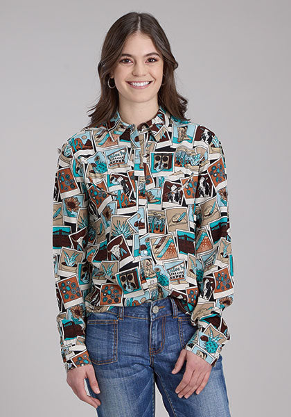 Women's Phot Printed Western Shirt