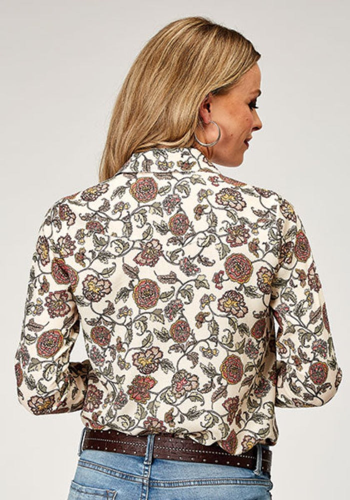 Women's Vintage Floral Print Western Shirt