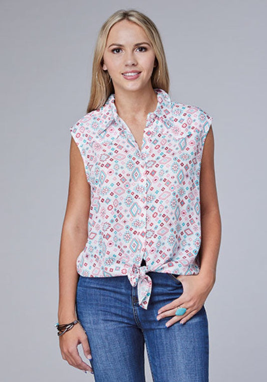 Women's Roper Scattered Aztec Print Sleeveless Shirt