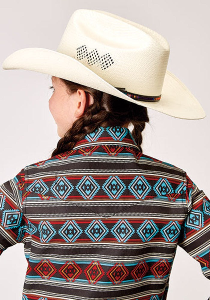 Girl's Roper Aztec Print Western Shirt