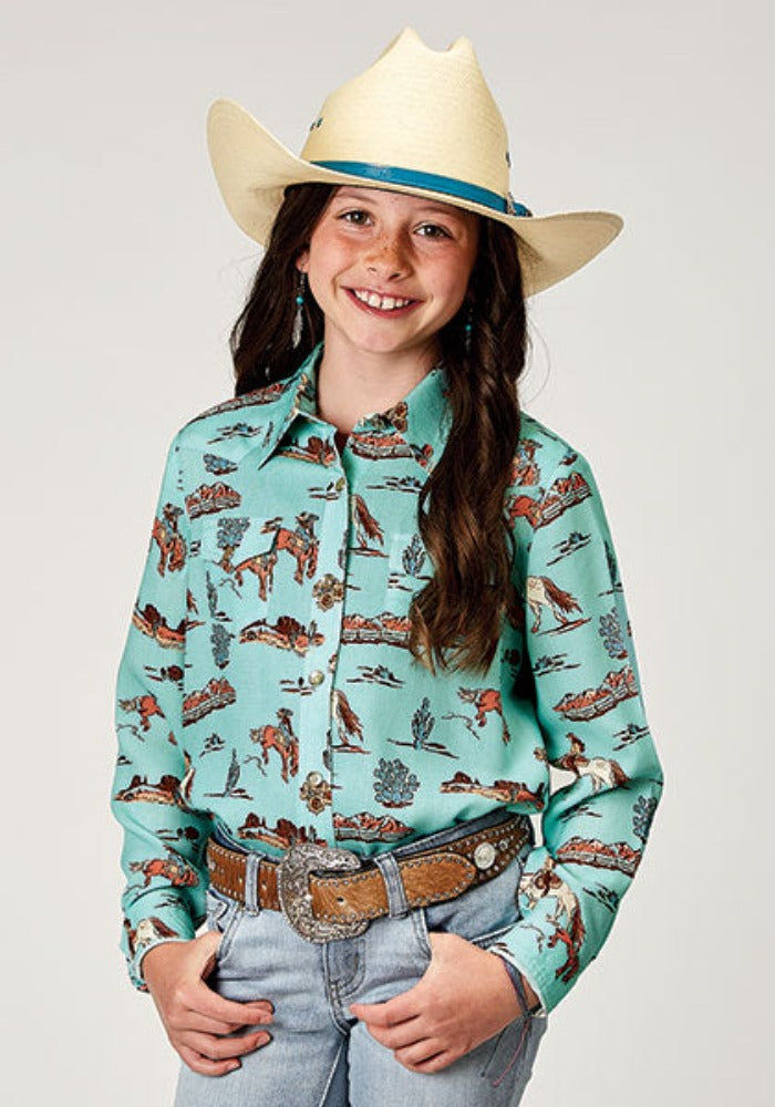 Girl's Roper Desert Print Western Shirt