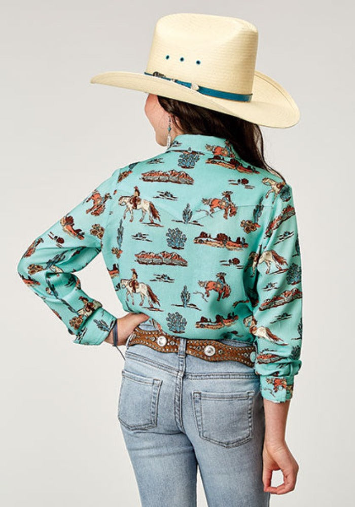 Girl's Roper Desert Print Western Shirt