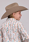 GIRLS ROPER SHIRT CHECKERS AND STRIPE PRINTED RAYON