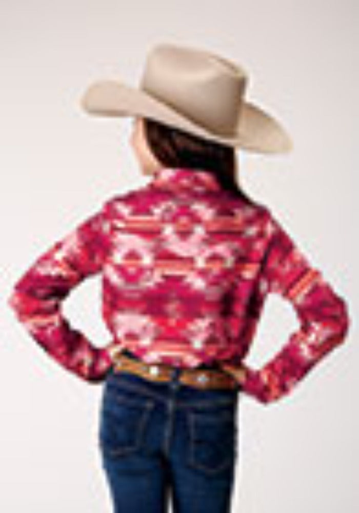 Girl's Roper Aztec Print Western Blouse Shirt