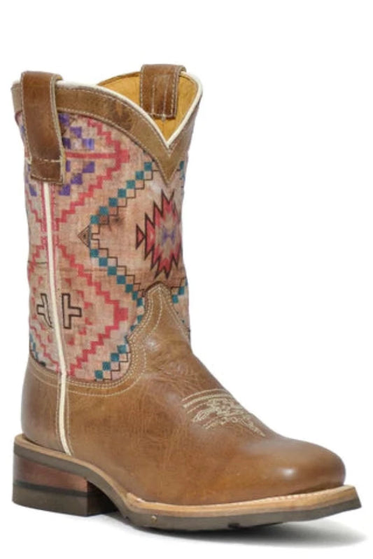 Roper Youth Girl's 'Margo' Geo Sole Western Cowgirl Boots