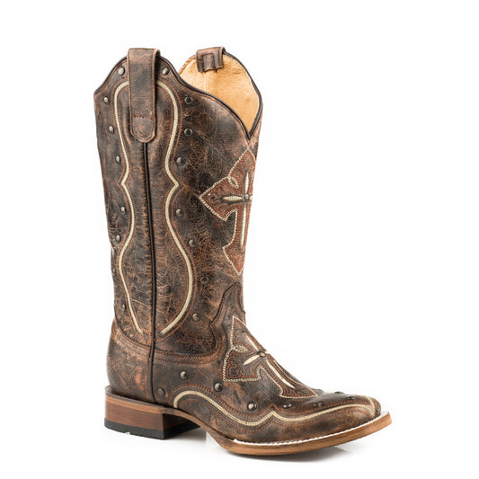 Roper Women's "Pure Flextra" Wide Calf Square Toe Western Cowboy Boots