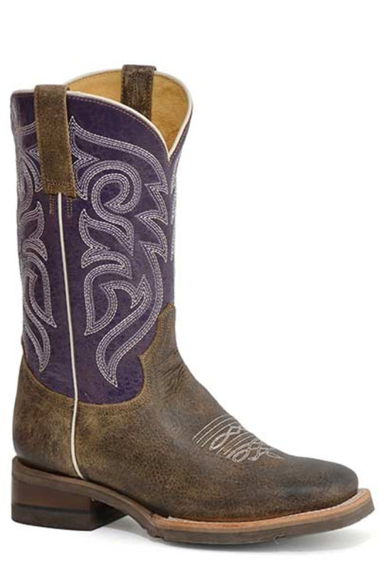 Roper Women's Timeless Special Purple Western Square Toe Cowboy Boot