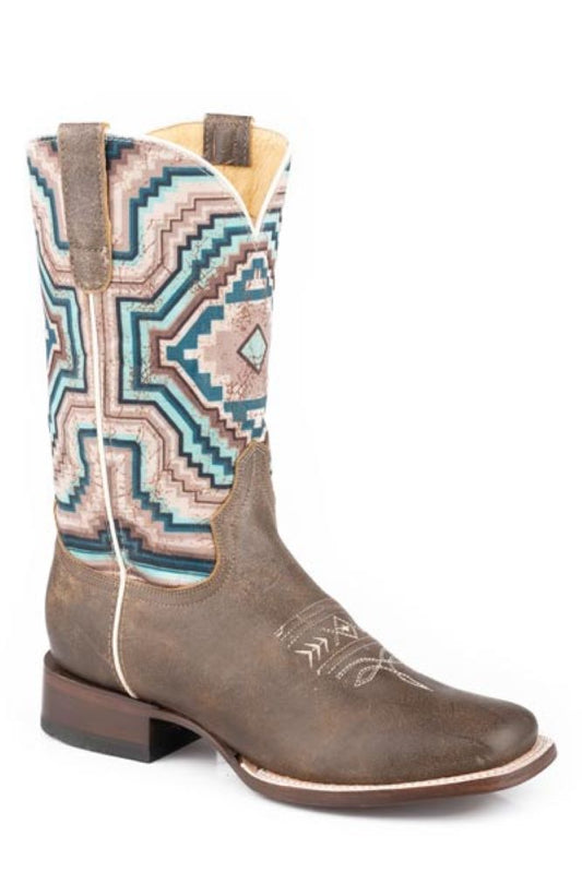 Women's Roper Brown 'Shimmering Aztec' Cowboy Boots