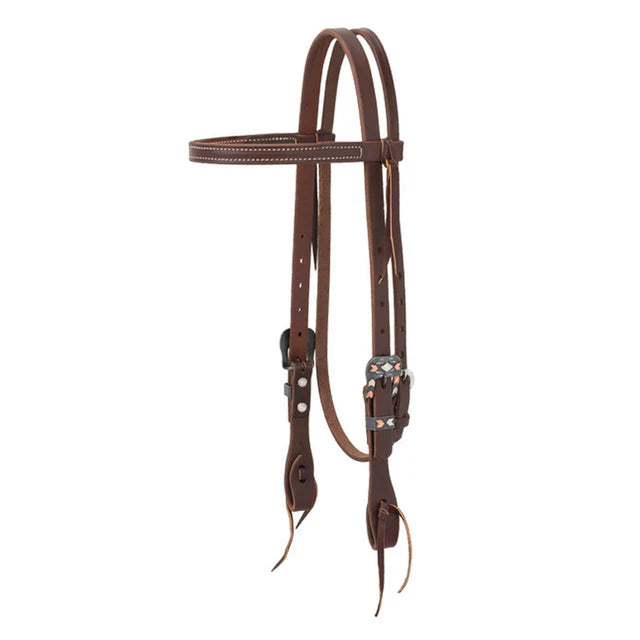 WORKING TACK CHEVRON DESIGNER HARDWARE BROWBAND HEADSTALL