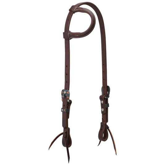 WORKING TACK CHEVRON DESIGNER HARDWARE SLIDING EAR HEADSTALL