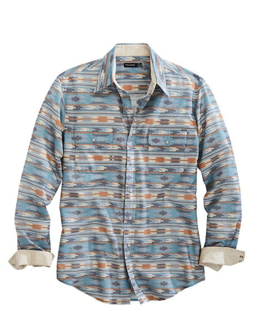 Men's Tin Haul Gray Ghost Aztec Western Shirt