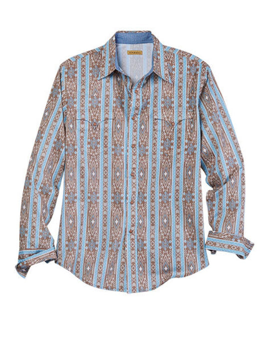 Men's Tin Haul Vertical Aztec Print Western Shirt