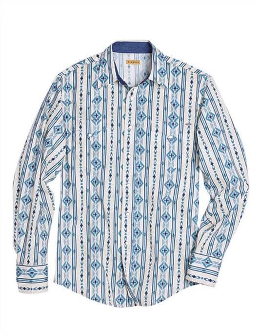 Tin Haul Men's Long Sleeve Vertical Aztec Western Shirt