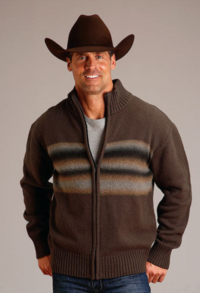 Men's Stetson Stripe Border Sweater