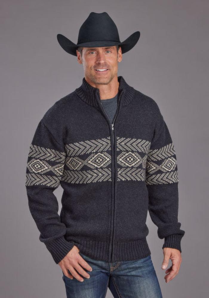 Men's Stetson Aztec Border Cardigan Sweater