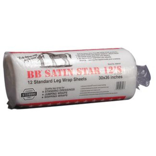 BB Satin Star Standard Leg Wrap Sheets, 12 pack
