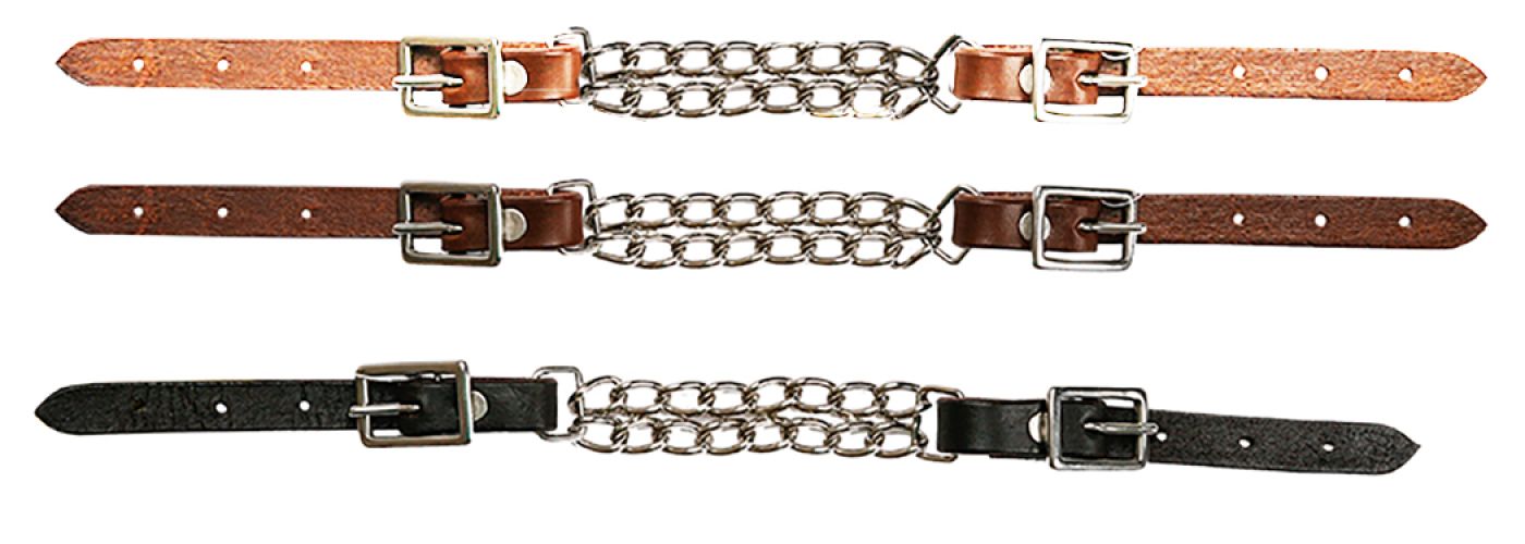 Double Chain Argentina Cow Leather Curb Chain
