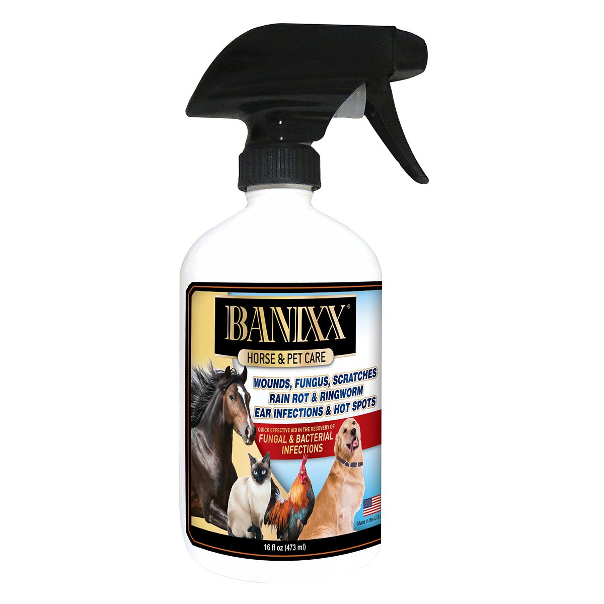 Banixx Horse & Pet Care for Fungal & Bacterial Infections 16 oz.