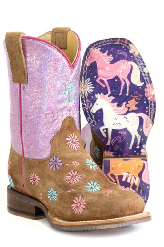 Tin Haul DAISY FLORAL PONY SOLE Cowboy Boots