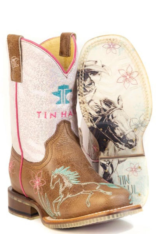Tin Haul SASSY / COWGIRLS DON'T HORSE AROUND SOLE Youth Cowboy Boots