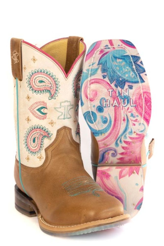 Tin Haul Child's Cowboy Boots Paisley Princess