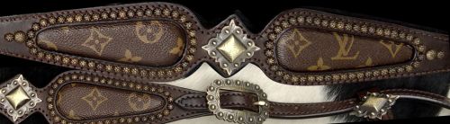 Klassy Cowgirl Re-purposed Louis Vuitton Headstall and Breast Collar Set