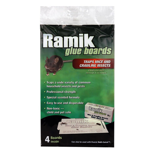 4 pk. Ramik Mouse And Crawling Insects Glue Boards